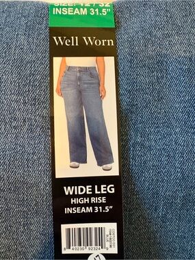 Well Worn Wide Leg High-Rise Jeans - Light Blue